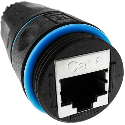 Lidhës i jashtëm RJ45 Techly 105896, Cat6 F UTP, IP68, i zi