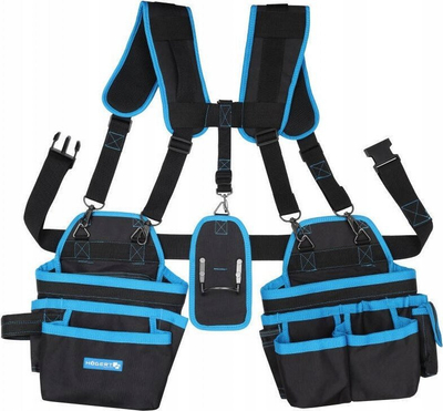 Rrip pune Hogert Work Harness With Belt, me parzmore, masë e rregullueshme, i zi