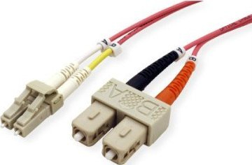 Kabllo fibër optike EFB Elektronik LC SC, OM4, 3m, rozë
