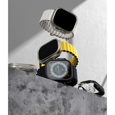 Mbulesë ore inteligjente Ringke Slim, Apple Watch Ultra 49mm, set 2 copë, transparente edhe gri titanium
