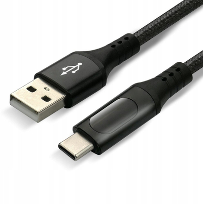 Kabllo USB Usams CBB-2CBL, USB-C në USB-C, 2 m, me thurje, e zezë