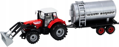 Lodër traktor me cisternë Leantoys, 58 cm, plastikë, i kuq