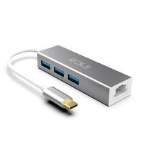 Adapter USB INCA ITPC-3T, Type C në 3x USB A, RJ45 1000Mbps, ngjyrë argjendi
