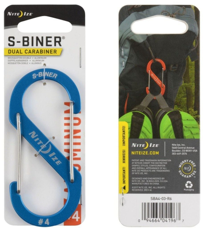 Karabinë Nite Ize S Biner Dual #4, alumin, madhësia 4, blu