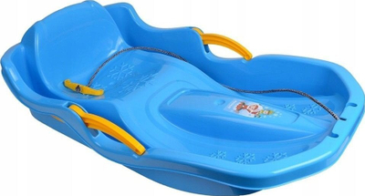 Пластична санка Speed Bob, со сопирачки, со влечен јаже, сина