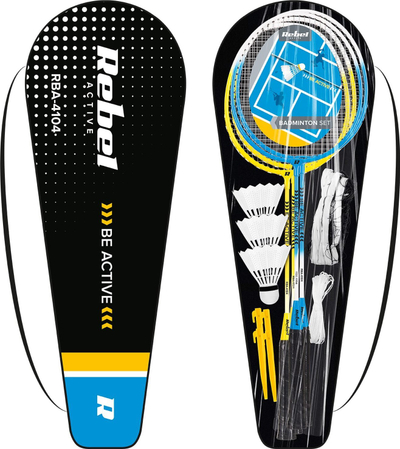 Set badminton Rebel Active RBA-4104, 4 raketa çeliku, rrjetë me çantë, i përzier