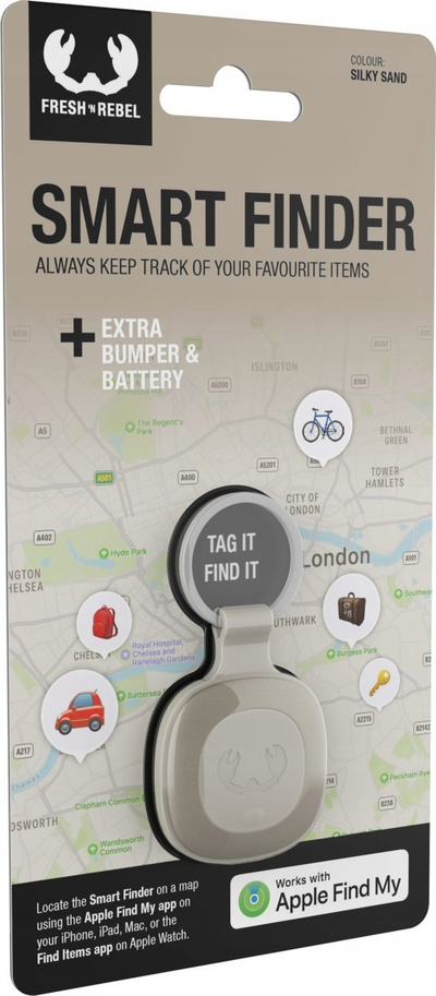 GPS lokator Fresh'N Rebel Smart Finder Tag, Apple Find My, me unazë çelsash, bezhë