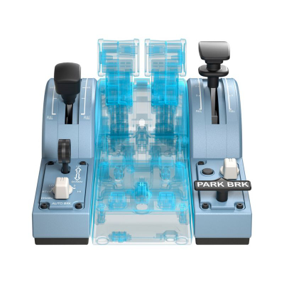 Kontrollues fluturimi Thrustmaster TCA Quadrant Add-on Airbus Edition për PC, me leva magnetike, blu