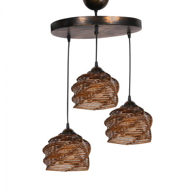Llambë tavani 3-drita bamboo 23×15 cm (HM7479)