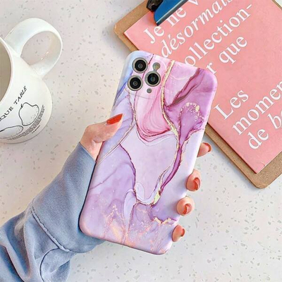 Futrollë telefoni Tech-Protect Mood, material TPU, dizajn mermeri, rozë vjollcë
