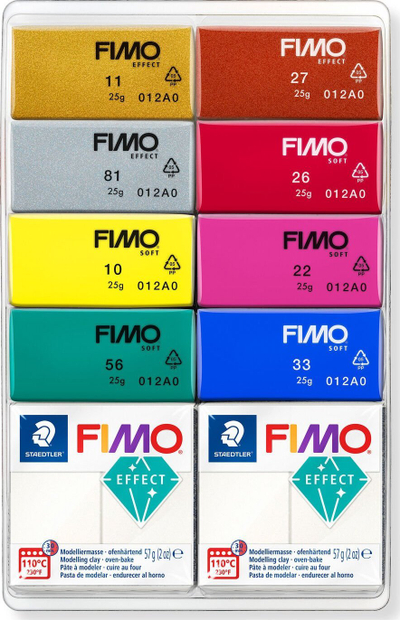 Set plasteline polimerike STAEDTLER FIMO Effect Mixing Pearls, 10 copë, ngjyra mikse