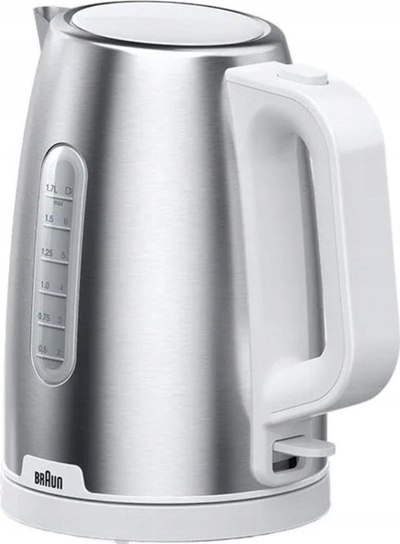 Çajnik elektrik Braun WK 1500, 1.7L, 2200W, inox e bardhë