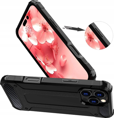 Mbulesë mbrojtëse Hybrid Armor për iPhone 16 Pro Max, që s’e ha goditja, e zezë