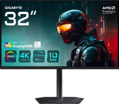 Гејминг монитор GIGABYTE MO32U, 31.5\", OLED 4K UHD, 165Hz, црн