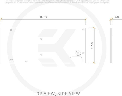 Pllakë mbrapa për kartë grafike EK Water Blocks Vector Radeon RX 5700 +XT, e zezë