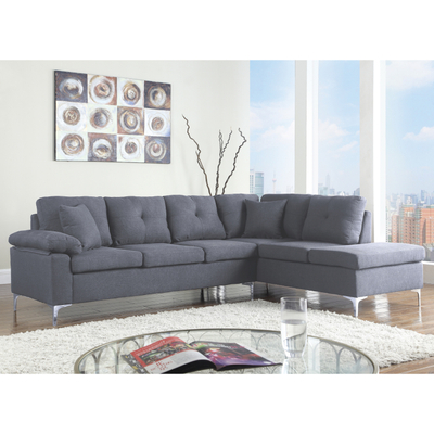 Kënd divan Corner HM3087R, 282x197x90 cm, kënd i djathtë, gri
