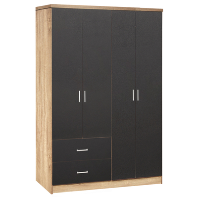 Garderobë Briana HM339.04, 4 dyer 2 sirtarë, 120x42.5x180.5 cm, sonoma gri