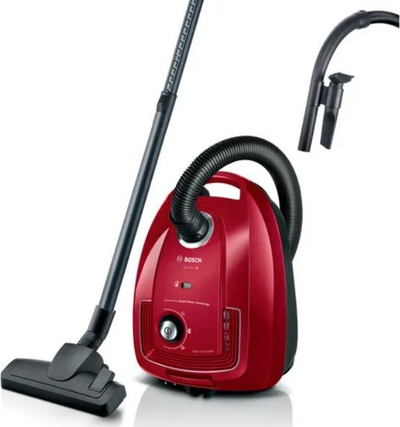 Fshesë me korrent Bosch BGB38RD2, 600W, me qese, e kuqe me të zezë