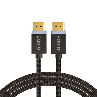 Kabllo DisplayPort Savio CL-166, 2m, 8K, i zi
