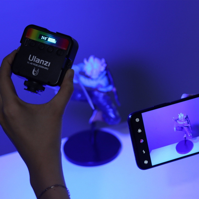 Dritë LED Ulanzi VL49 RGB, ndriçim i rregullueshëm, për telefon dhe kamera, e bardhë