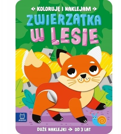 Libër ngjyrosjeje me ngjitëse Color and Stick Animals in the Forest, ngjitëse të mëdha, nga 3 vjeç