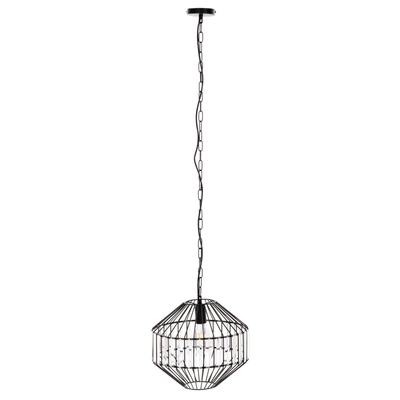 Llambë e varur tavani metalike me kapak 33.5x29-127.5cm (HM4092), zezë
