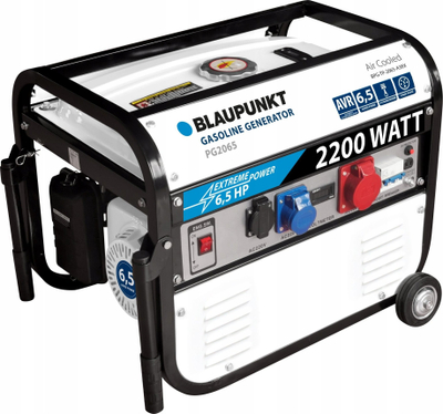 Gjenerator benzine Blaupunkt BPG-TP-2065-A38X, 2200W, 6.5HP, bardhë e zi