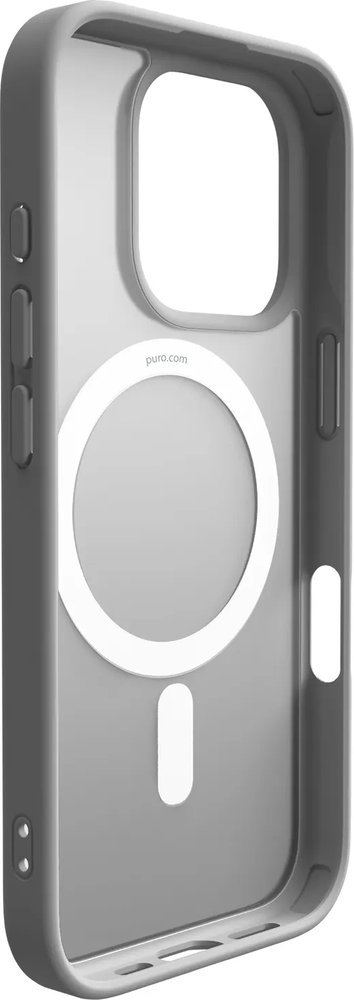 Mbulesë telefoni Puro për iPhone 16 Pro, MagSafe, efekt mat, ngjyrë argjendi