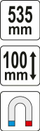 Matës profili Yato 37364, 565mm, me magnet, i zi