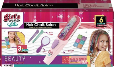 Set lodrash për ngjyrosje flokësh Girl's Creator Hair Chalk Salon, 6 ngjyra, për kalamaj 5+
