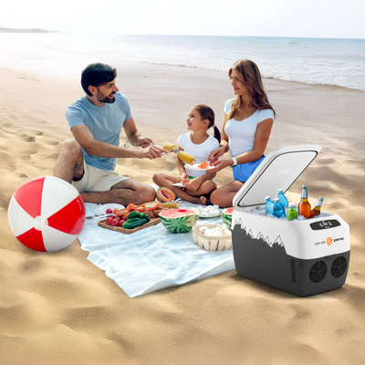 Frigorifer turistik Peme Go 30 Adventure, 28.3L, 12V dhe 220V, gri portokalli