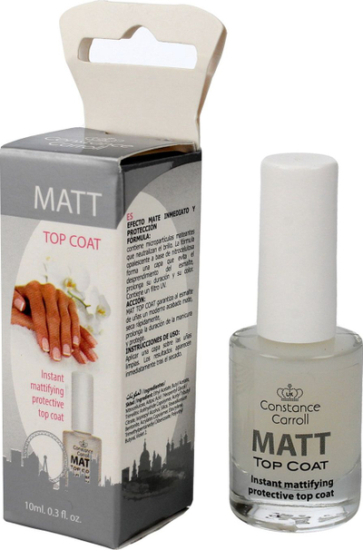 Top coat mat për thonj Constance Carroll, 10ml, transparent