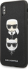 Kapak telefoni Karl Lagerfeld KLHCPXSAKICKCBK për iPhone X / XS, hardcase Saffiano Ikonik Karl dhe Choupette, i zi