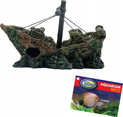 Ornament për akuarium Aqua Nova AN664, anije e fundosme, 12cm, shumëngjyrëshe