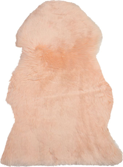 Tapet leshi ULURU Sheepskin Rug, 65 x 110 cm, lëkurë dele natyrale, pjeshkë rozë
