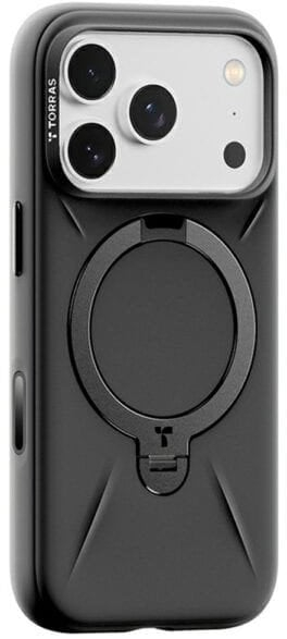 Kuti mbrojtëse TORRAS Ostand Spin Series për iPhone 17 Pro Max, me unazë 360°, e zezë