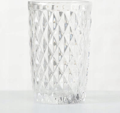 Gotë xhami AURORA, 300 ml, transparente, dekor