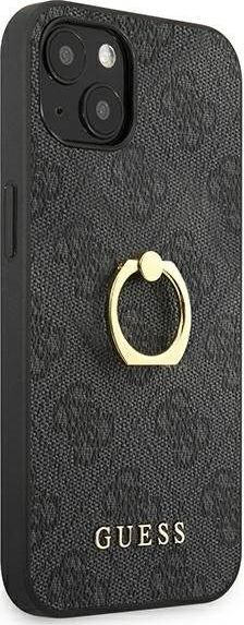 Këse telefoni Guess Logo me unazë mbajtëse, për iPhone 13 Mini, gri