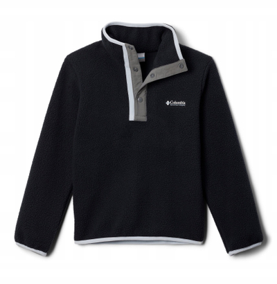 Bluzë fleece për kalamaj Columbia Helvetia II Half Snap, 100% poliester, me jakë të lartë, e zezë