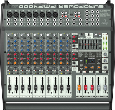 Mikser i amplifikuar Behringer Europower PMP4000, 16 kanale, efekte digjitale, gri