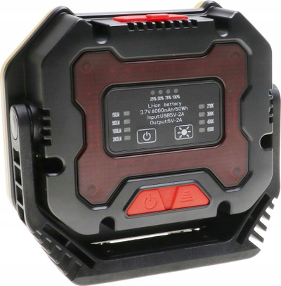 Llambë pune LED TS1940, 2000 lumens, bateri rikarikueshme, me magnet, e zezë