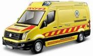 Lodër makinë BBurago Volkswagen Crafter Ambulancë, shkalla 1:50, metal, e verdhë