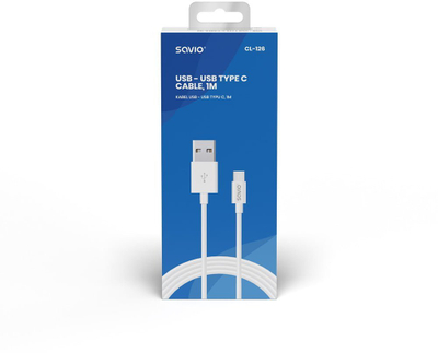 Kabllo Savio USB-A, 1m, e bardhë