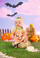 Rroba kukulle Baby Born Halloween Pumpkin Dress, për kukulla 43 cm, set fustan me legins, portokalli