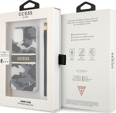 Футрола Guess GUHCP13MKCABBK за iPhone 13 6.1\", тврдa, со ремен, црна