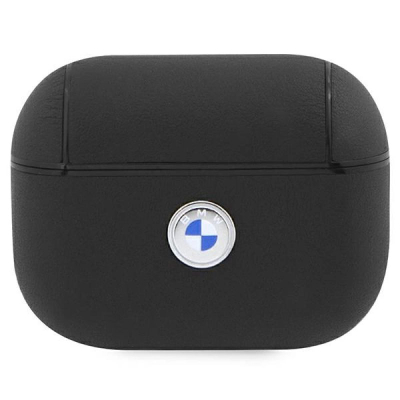 Këllëf për kufje BMW BMAP2SSLBK Apple AirPods Pro 2, lëkurë natyrale, i zi
