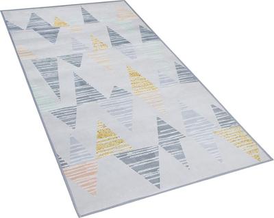 Tapet Beliani YAYLA, 80 x 150 cm, poliester, gri me figura gjeometrike