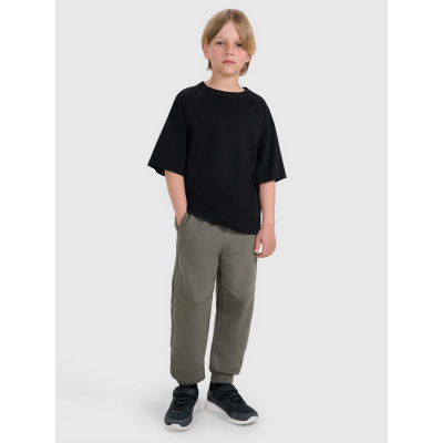 Bluzë oversize për çuna 4F 4FJWAW25TTSHM2411, pambuk 100%, e zezë
