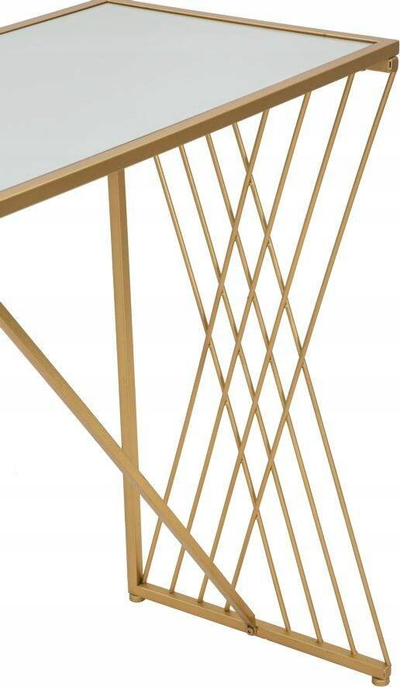 Konsolë Mauro Ferretti Easy, 120x40x80 cm, skelet hekuri, ngjyrë ari