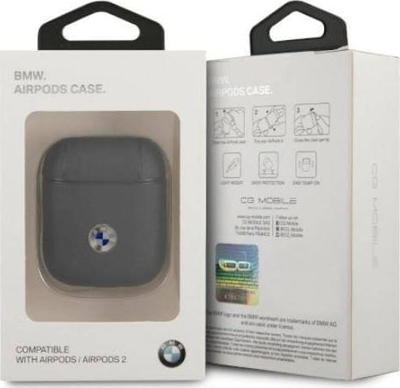 Futrollë BMW lëkurë origjinale për AirPods 1/2, lëkurë e vërtetë, blu navy